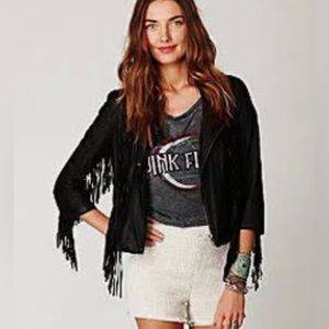 EVER brand FRINGE LEATHER JACKET FREE PEOPLE